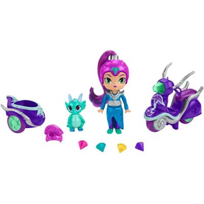 Lalka Zeta od Mattel z hulajnogą i Nazboo - Zabawka Shimmer & Shine Lalka Zeta od Mattel z hulajnogą i Nazboo - Zabawka Shimmer & Shine