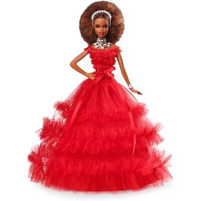 Poupée de Noël Barbie 2018 - 30e anniversaire avec robe rouge - Publicité Poupée de Noël Barbie 2018 - 30e anniversaire avec robe rouge - Publicité