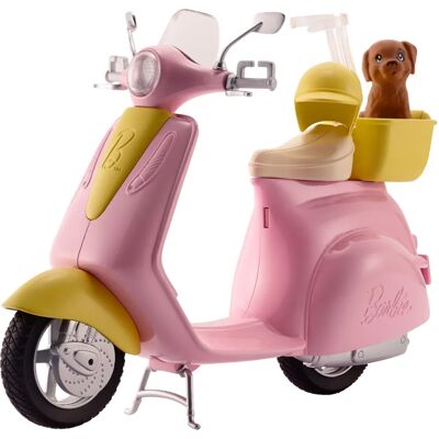 Barbie FRP56 Pink Yellow Scooter Puppy - Doll Accessory Barbie FRP56 Pink Yellow Scooter Puppy - Doll Accessory