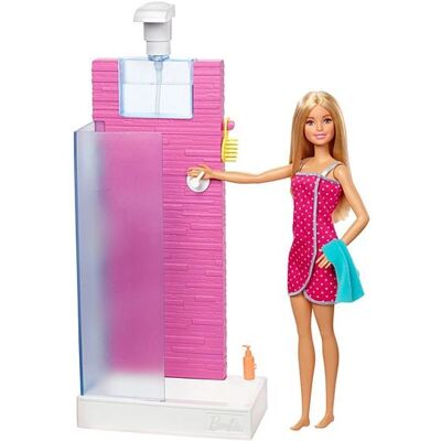 Ensemble poupée et meubles Barbie FXG51 - Salle de bain avec douche - Publicité Ensemble poupée et meubles Barbie FXG51 - Salle de bain avec douche - Publicité
