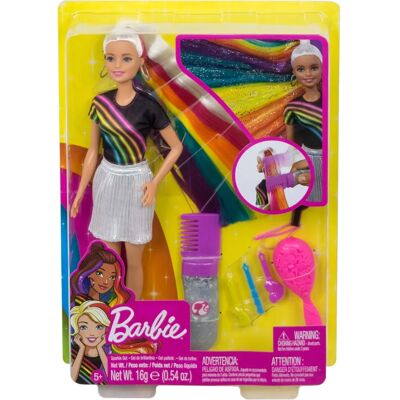 Lalka Barbie z Tęczowymi Błyszczącymi Włosami (FXN96) Lalka Barbie z Tęczowymi Błyszczącymi Włosami (FXN96)