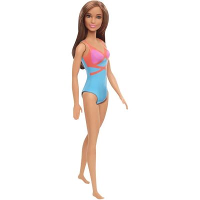 Poupée Barbie GHW40 - Brune, Maillot de bain bleu rose orange - Poupée - Publicité Poupée Barbie GHW40 - Brune, Maillot de bain bleu rose orange - Poupée - Publicité