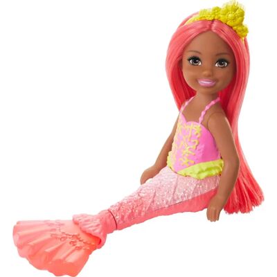 Poupée Sirène Chelsea de Barbie - Queue de Sirène, Cheveux Coral - Publicité Poupée Sirène Chelsea de Barbie - Queue de Sirène, Cheveux Coral - Publicité