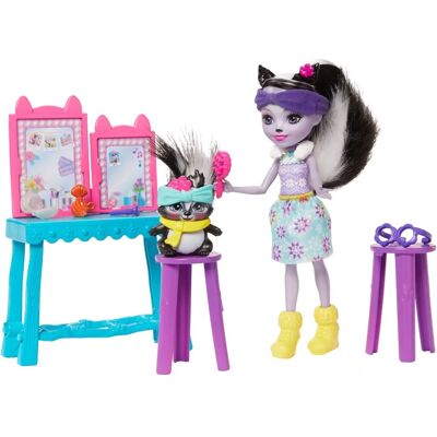 Coiffeuse Enchantimals Sage Skunk et Caper - Poupée - Publicité Coiffeuse Enchantimals Sage Skunk et Caper - Poupée - Publicité