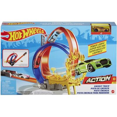 Mattel Hot Wheels Pista Energetica - Doppio Anello e Auto - Giocattolo Mattel Hot Wheels Pista Energetica - Doppio Anello e Auto - Giocattolo