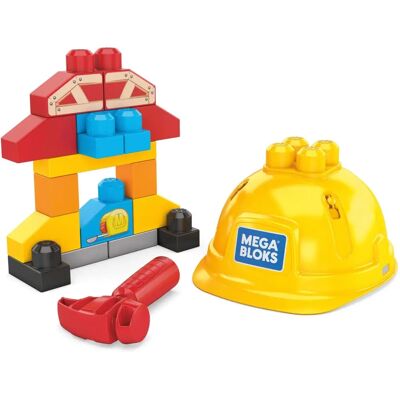 Mega Bloks Bouwset - Helm, Hamer, 20 Stukken Mega Bloks Bouwset - Helm, Hamer, 20 Stukken