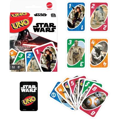 Jogo de Cartas Star Wars UNO da Mattel - 112 Cartas para 7 anos e mais Jogo de Cartas Star Wars UNO da Mattel - 112 Cartas para 7 anos e mais
