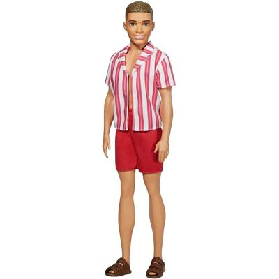 Mattel Barbie: 60. rocznica Plażowa styl z kostiumem kąpielowym i sandałami - Lalka Mattel Barbie: 60. rocznica Plażowa styl z kostiumem kąpielowym i sandałami - Lalka