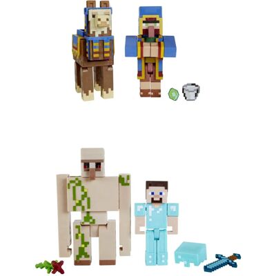 Figura de acción Mattel Minecraft Comerciante ambulante y llama Figura de acción Mattel Minecraft Comerciante ambulante y llama