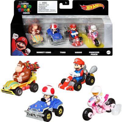 Hot Wheels Mario Kart GWB36 - Set de 4 Vehículos para +3 años Hot Wheels Mario Kart GWB36 - Set de 4 Vehículos para +3 años