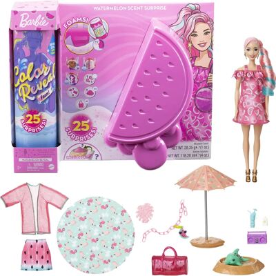 Barbie Watermelon Waterfoam Surprise - Doll & Pet Friend - 25 Surprises Barbie Watermelon Waterfoam Surprise - Doll & Pet Friend - 25 Surprises