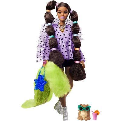 Boneca Barbie Extra - #7 em top e shrug de pelúcia (GXF10) Boneca Barbie Extra - #7 em top e shrug de pelúcia (GXF10)