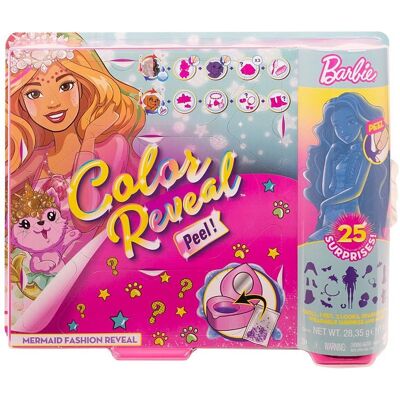 Barbie Color Reveal afpelbare pop met 25 verrassingen en zeemeermin fantasie mode (GXV93) Barbie Color Reveal afpelbare pop met 25 verrassingen en zeemeermin fantasie mode (GXV93)