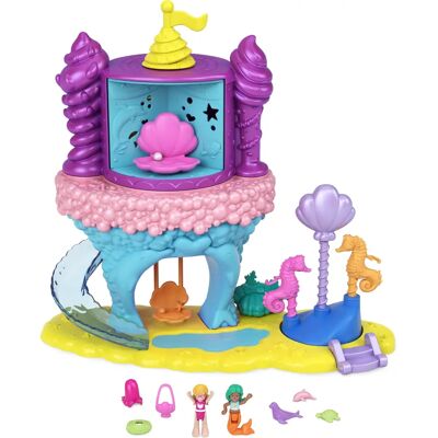 Mattel Polly Pocket Rainbow Funland Sjöjungfruhamn - Lekset med dockor och tillbehör Mattel Polly Pocket Rainbow Funland Sjöjungfruhamn - Lekset med dockor och tillbehör
