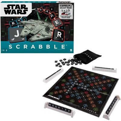Mattel Scrabble Édition Star Wars - Jeu de Société Familial - Publicité Mattel Scrabble Édition Star Wars - Jeu de Société Familial - Publicité