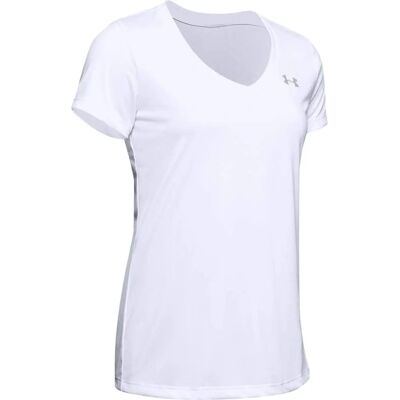 Under Armour Tech V-Neck T-Shirt - White - Casual Under Armour Tech V-Neck T-Shirt - White - Casual
