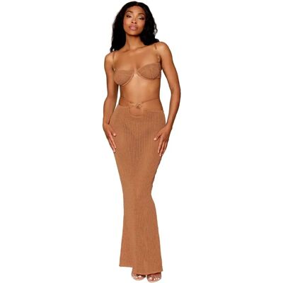 Ensemble Jupe Longue et Soutien-Gorge avec Chaîne Dorée - Lingerie Ensemble Jupe Longue et Soutien-Gorge avec Chaîne Dorée - Lingerie