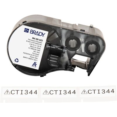 Brady M4-89-422 Schwarz-Weiß Selbstklebende Druckeretikett - Drucker Etikett Brady M4-89-422 Schwarz-Weiß Selbstklebende Druckeretikett - Drucker Etikett