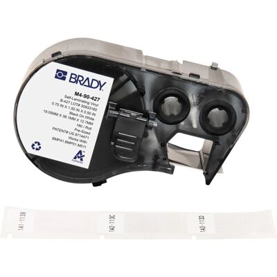 Brady M4-90-427 Etichetta in vinile autoadesiva bianco e nero - Etichetta Brady M4-90-427 Etichetta in vinile autoadesiva bianco e nero - Etichetta