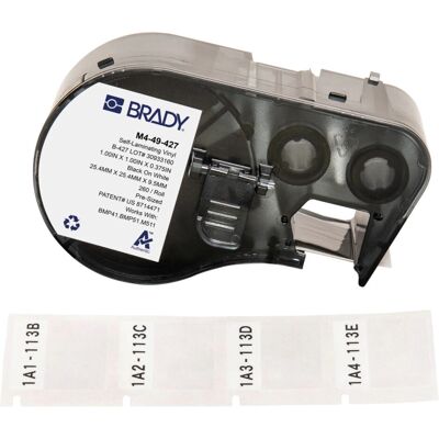 Brady M4-49-427 Vinyl Labels - Black & White - 25.4mm Brady M4-49-427 Vinyl Labels - Black & White - 25.4mm