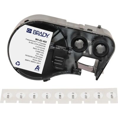 Brady M4-82-492 Druckeretikett - Rund, 9,54mm, Wasserfest Brady M4-82-492 Druckeretikett - Rund, 9,54mm, Wasserfest