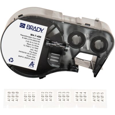 Brady M4-7-498 Étiquette d'Imprimante Noir et Blanc Autoadhésive - Étiquette d'Imprimante Brady M4-7-498 Étiquette d'Imprimante Noir et Blanc Autoadhésive - Étiquette d'Imprimante