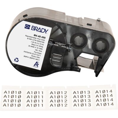 BRADY - M4-48-498 - Vinyl - Noir sur Blanc - Label - Publicité BRADY - M4-48-498 - Vinyl - Noir sur Blanc - Label - Publicité