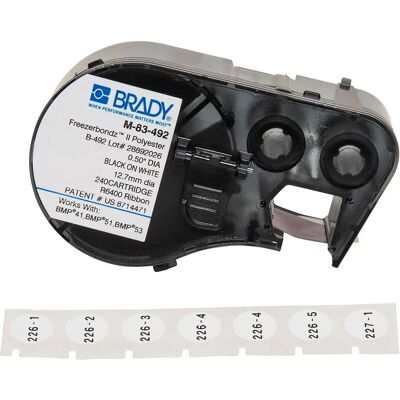 Brady M-83-499 Tecido de Náilon Rótulo Redondo Permanente - Rótulo de Impressora Brady M-83-499 Tecido de Náilon Rótulo Redondo Permanente - Rótulo de Impressora