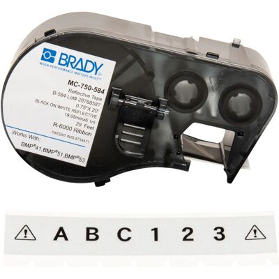 Brady MC-750-584 Etiqueta de Impressora Preto e Branco Auto-adesiva Brady MC-750-584 Etiqueta de Impressora Preto e Branco Auto-adesiva