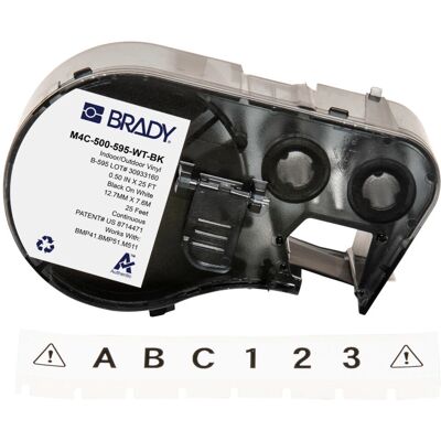 Brady M4C-500-595-WT-BK - Self-adhesive vinyl printer label Brady M4C-500-595-WT-BK - Self-adhesive vinyl printer label