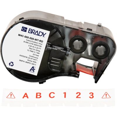Brady M4C-500-595-WT-RD Selbstklebende Etikettenkassette - Etikettendruckerband Brady M4C-500-595-WT-RD Selbstklebende Etikettenkassette - Etikettendruckerband