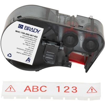 Brady - M4C-750-595-WT-RD - Rouge sur blanc - Label - Publicité Brady - M4C-750-595-WT-RD - Rouge sur blanc - Label - Publicité