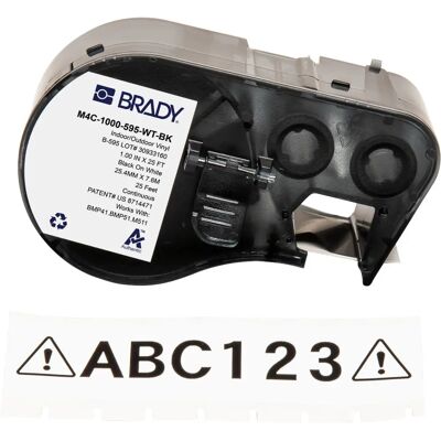 Brady M4C-1000-595-WT-BK - Vinyl címke - Fekete fehérrel - Címkenyomtató Brady M4C-1000-595-WT-BK - Vinyl címke - Fekete fehérrel - Címkenyomtató
