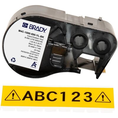 Brady M4C-1000-595-YL-BK - Druckereiletikett - Schwarz auf Gelb Brady M4C-1000-595-YL-BK - Druckereiletikett - Schwarz auf Gelb