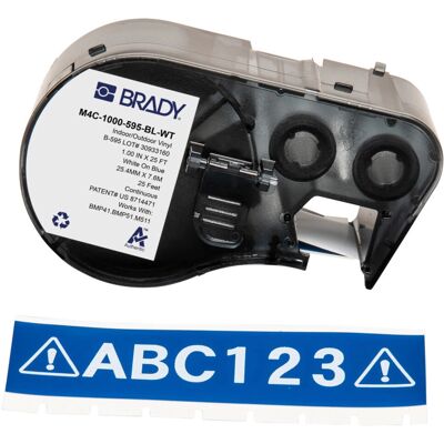 Brady M4C-1000-595-BL-WT Etiqueta de impressora autoadesiva azul e branca - etiqueta de impressora Brady M4C-1000-595-BL-WT Etiqueta de impressora autoadesiva azul e branca - etiqueta de impressora