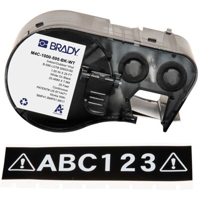 Brady - M4C-1000-595-BK-WT - Noir-Blanc - Vinyle - Label - Publicité Brady - M4C-1000-595-BK-WT - Noir-Blanc - Vinyle - Label - Publicité