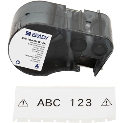 Brady M5C-1500-595-WT-BK Étiquette autocollante pour imprimante noir et blanc - Brady - Publicité Brady M5C-1500-595-WT-BK Étiquette autocollante pour imprimante noir et blanc - Brady - Publicité