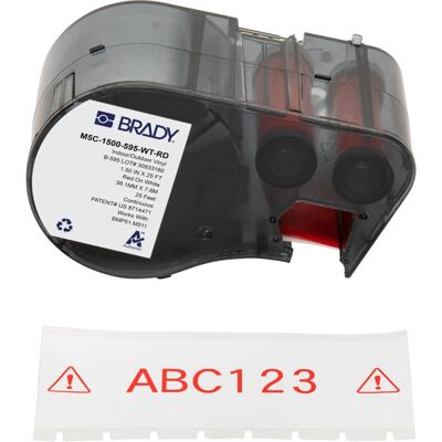 Brady M5C-1500-595-WT-RD - Selbstklebende Druckeretiketten Brady M5C-1500-595-WT-RD - Selbstklebende Druckeretiketten