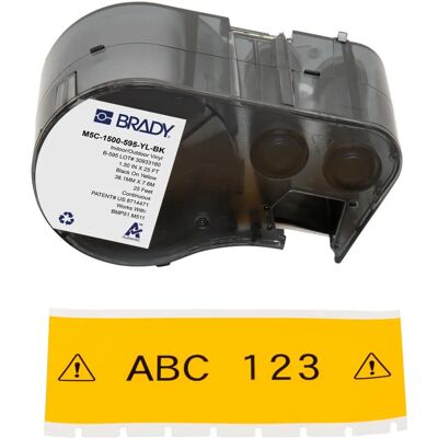 Brady M5C-1500-595-YL-BK Yellow/Black Self-adhesive Label - Printer Type Brady M5C-1500-595-YL-BK Yellow/Black Self-adhesive Label - Printer Type