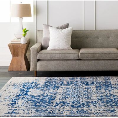 Tapis Vintage Surya SYRACUSA - Bleu - 160x220cm - Publicité Tapis Vintage Surya SYRACUSA - Bleu - 160x220cm - Publicité