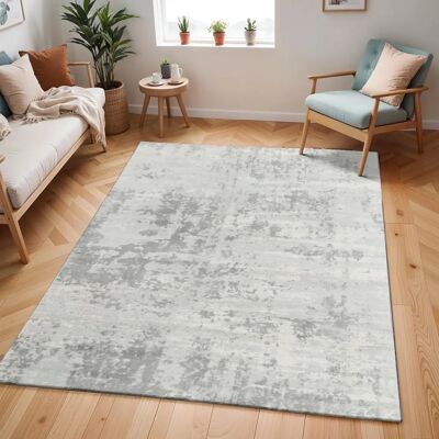 Surya Abstract Teppich - Modernes Grau & Elfenbein Design - 130x180cm Surya Abstract Teppich - Modernes Grau & Elfenbein Design - 130x180cm
