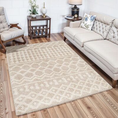 SURYA DUBAI Beigefarbener Langflor-Teppich - Teppich SURYA DUBAI Beigefarbener Langflor-Teppich - Teppich