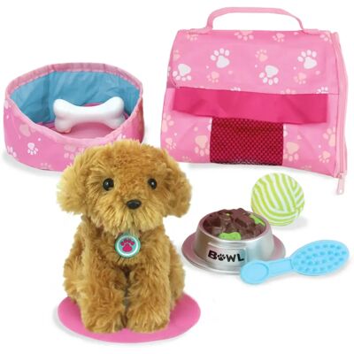 Teamson Kids Sophia's - Chien en Peluche avec Transporteur & 8 Accessoires - Ensemble de Jeu pour Poupées - Publicité Teamson Kids Sophia's - Chien en Peluche avec Transporteur & 8 Accessoires - Ensemble de Jeu pour Poupées - Publicité