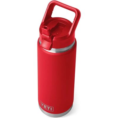 YETI Rescued Red 769ml Bouteille d'eau isolée en acier inoxydable avec paille - Boisson - Publicité YETI Rescued Red 769ml Bouteille d'eau isolée en acier inoxydable avec paille - Boisson - Publicité