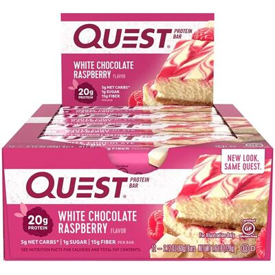Quest Nutrition White Chocolate Raspberry Protein Bar - Protein Bar Quest Nutrition White Chocolate Raspberry Protein Bar - Protein Bar
