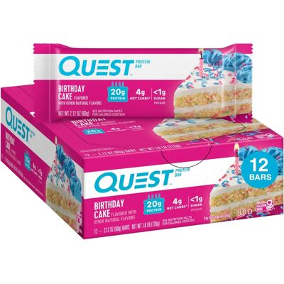 Quest Nutrition Quest Bar 12 x 60g - Torta di Compleanno Quest Nutrition Quest Bar 12 x 60g - Torta di Compleanno