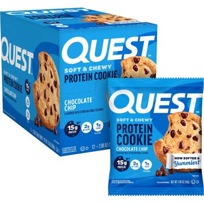 Quest Nutrition - Protein Cookie - Chocolate Chip - 12 Pack - 2.08 oz (59 g) Each Quest Nutrition - Protein Cookie - Chocolate Chip - 12 Pack - 2.08 oz (59 g) Each