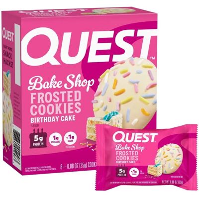 Quest Nutrition Birthday Cake Protein Cookies - 8 pcs Quest Nutrition Birthday Cake Protein Cookies - 8 pcs