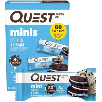 Quest Nutrition Mini Protein Bars - Cookies & Cream - 8 Bars Quest Nutrition Mini Protein Bars - Cookies & Cream - 8 Bars
