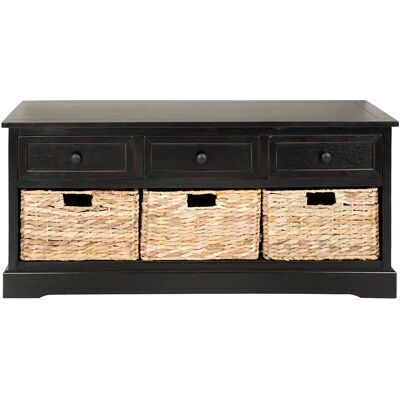 Muebles de almacenamiento de madera negra Tomasa - Apto para piso - 105x50x50 cm Muebles de almacenamiento de madera negra Tomasa - Apto para piso - 105x50x50 cm